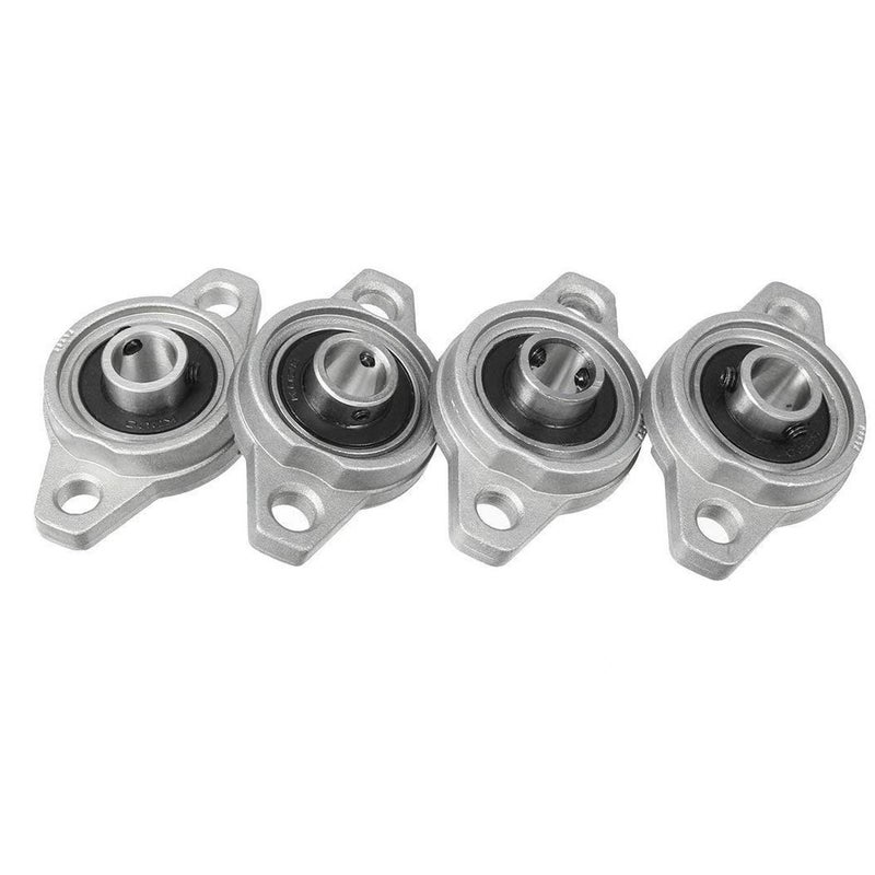 Sydien 4Pcs 10mm/0.39"" ID Zinc Alloy Bore Pillow Flange Mounted Self-aligning Bearing,KFL000 - Image 1